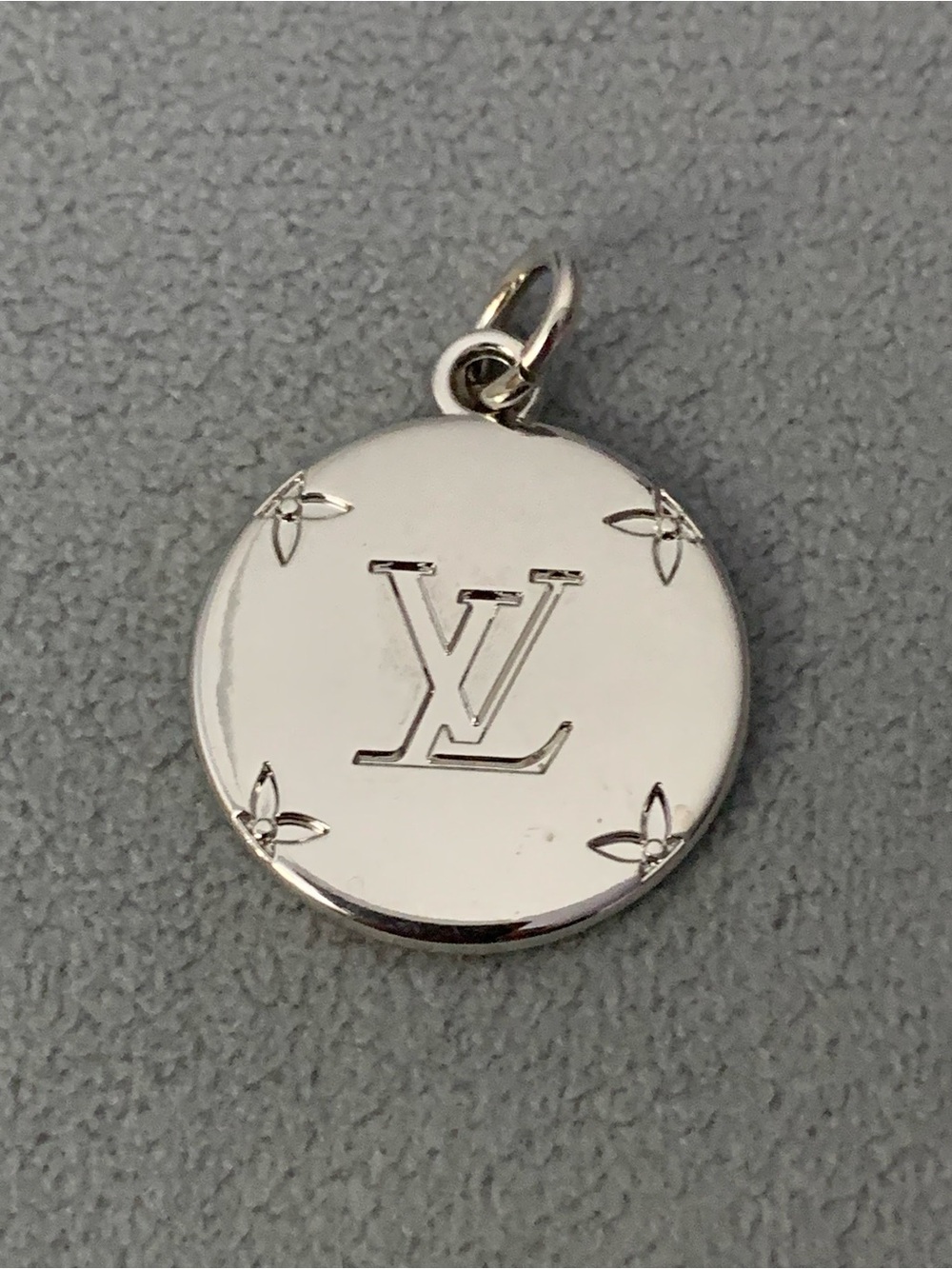 Upcycled Silver Round Monogram Charm Pendant